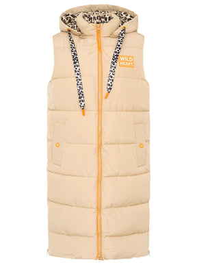 Zwillingsherz- Steppweste Leo Wild Heart - Beige/Orange
