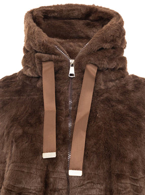 Zwillingsherz Teddy Plüsch Jacke - Braun