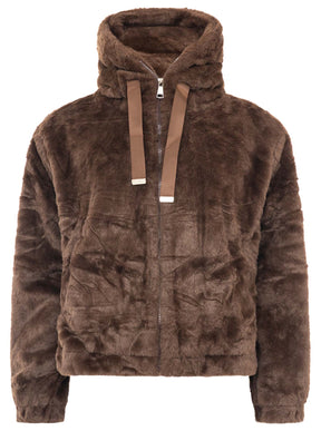 Zwillingsherz Teddy Plüsch Jacke - Braun