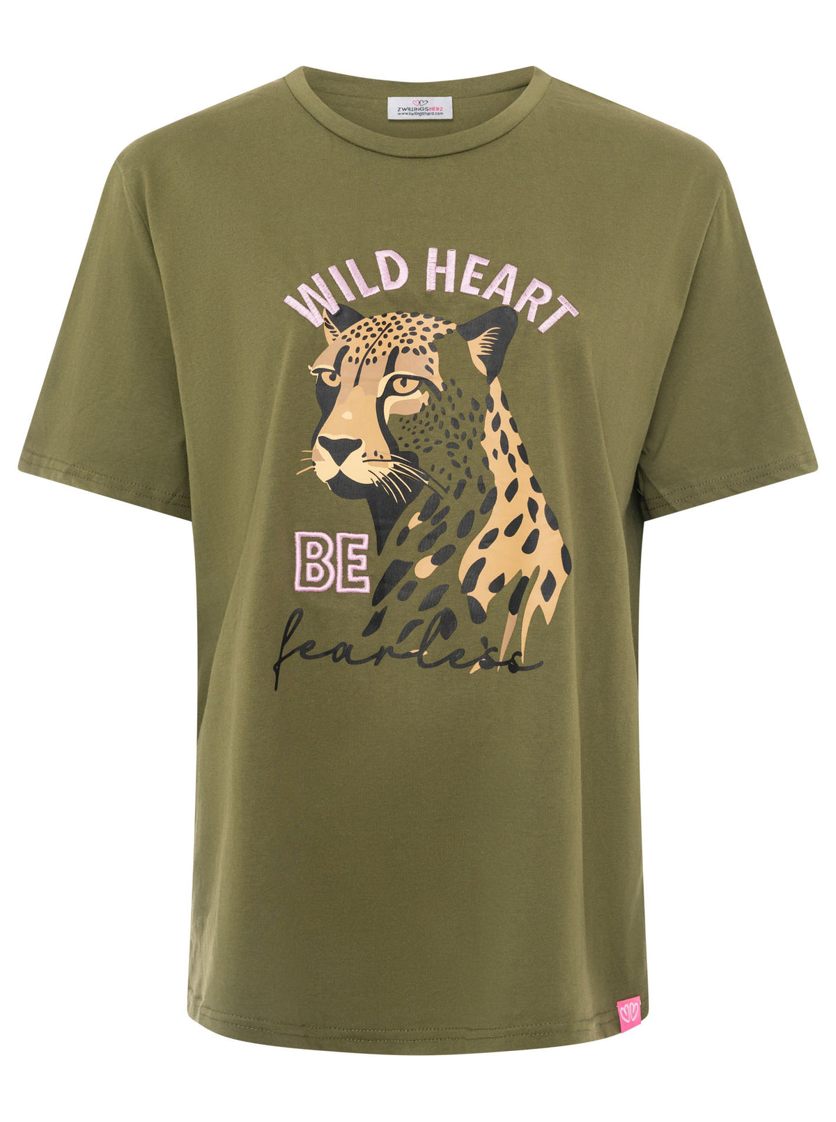 Zwillingsherz - T-Shirt "Wilder Blick" - Olive