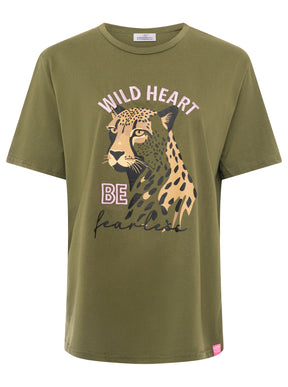 Zwillingsherz - T-Shirt "Wilder Blick" - Olive
