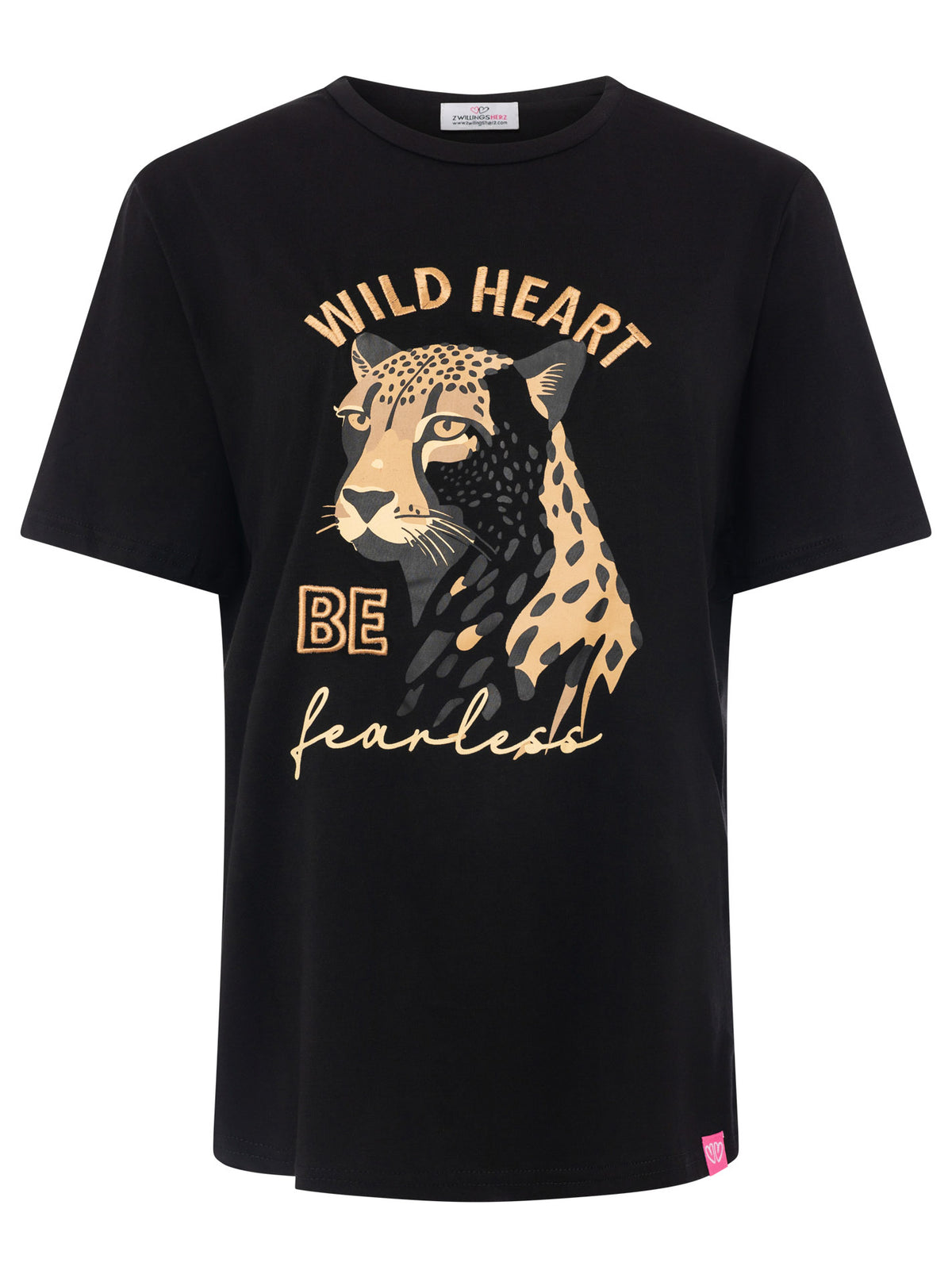 Zwillingsherz - T-Shirt "Wilder Blick" - Schwarz