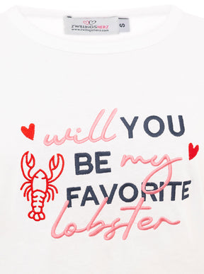 Zwillingsherz - T-Shirt "Lobster" - Weiß
