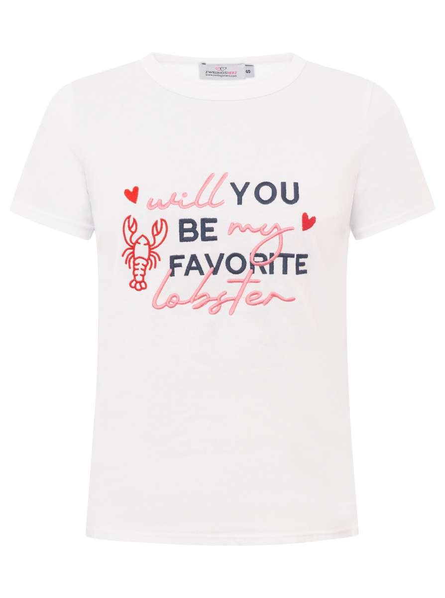 Zwillingsherz - T-Shirt "Lobster" - Weiß