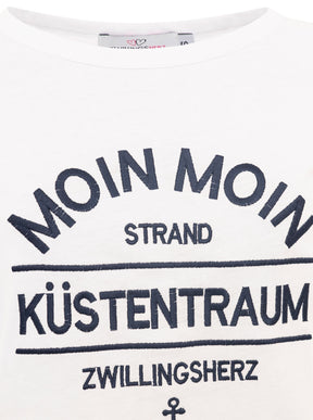 Zwillingsherz - T-Shirt "Be Happy" - Weiß