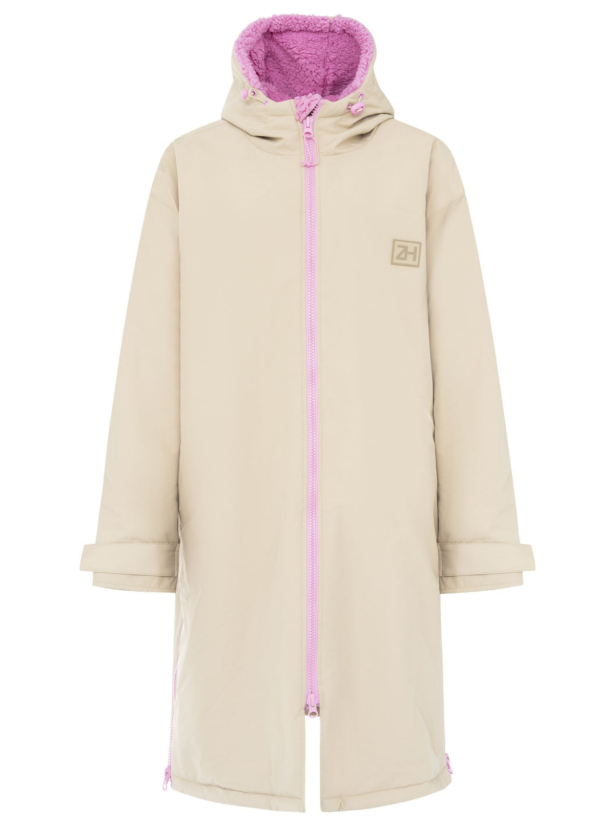 Zwillingsherz - Oversize Windjacke - Mittelbeige/Rosa