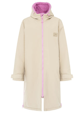 Zwillingsherz - Oversize Windjacke - Mittelbeige/Rosa