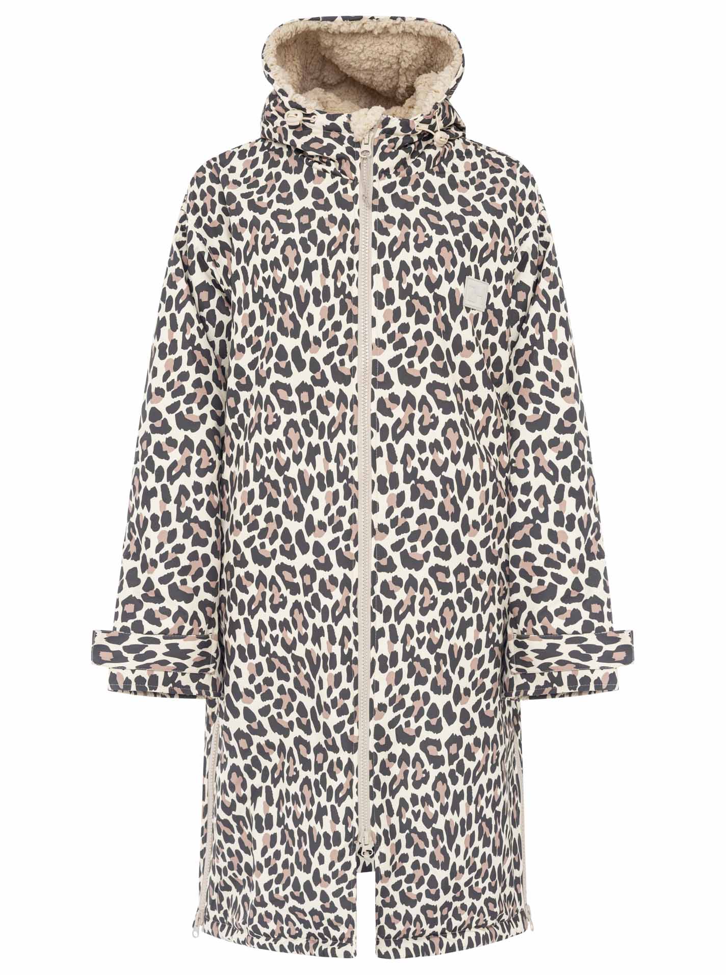 Zwillingsherz - Oversize Windjacke mit Teddyfutter - Leo Beige/Schwarz