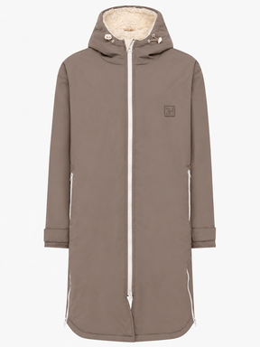 Zwillingsherz - Oversize Windjacke mit Teddyfutter - Taupe