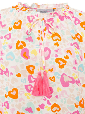 Zwillingsherz - Langarmbluse "Love Hearts" - Orange