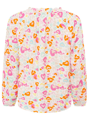 Zwillingsherz - Langarmbluse "Love Hearts" - Orange