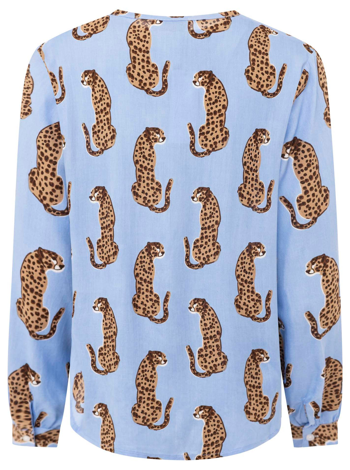 Zwillingsherz - Langarmbluse "Lovely Leopard" - Blau