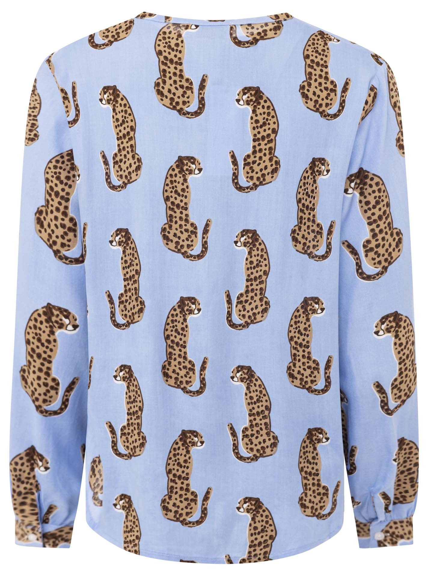 Zwillingsherz - Langarmbluse "Lovely Leopard" - Blau