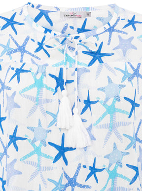 Zwillingsherz - Langarmbluse "Stunning Starfish" - Blau