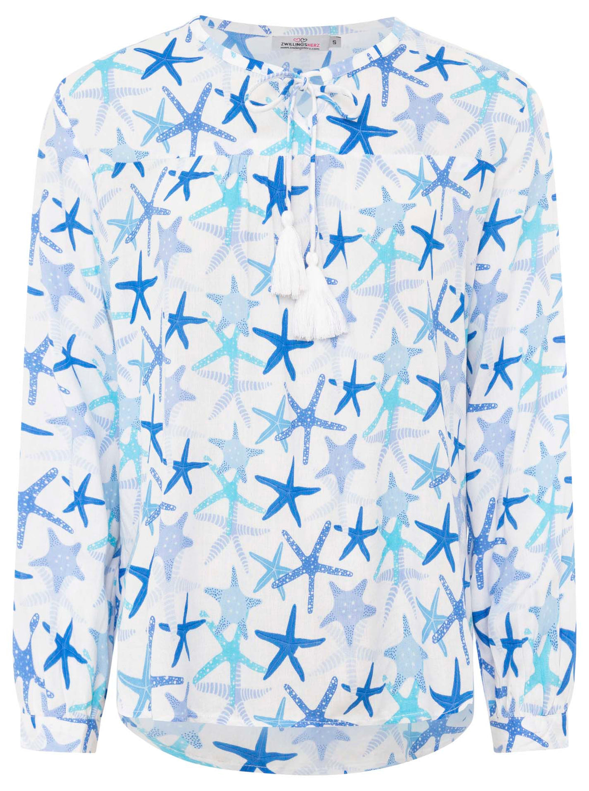 Zwillingsherz - Langarmbluse "Stunning Starfish" - Blau