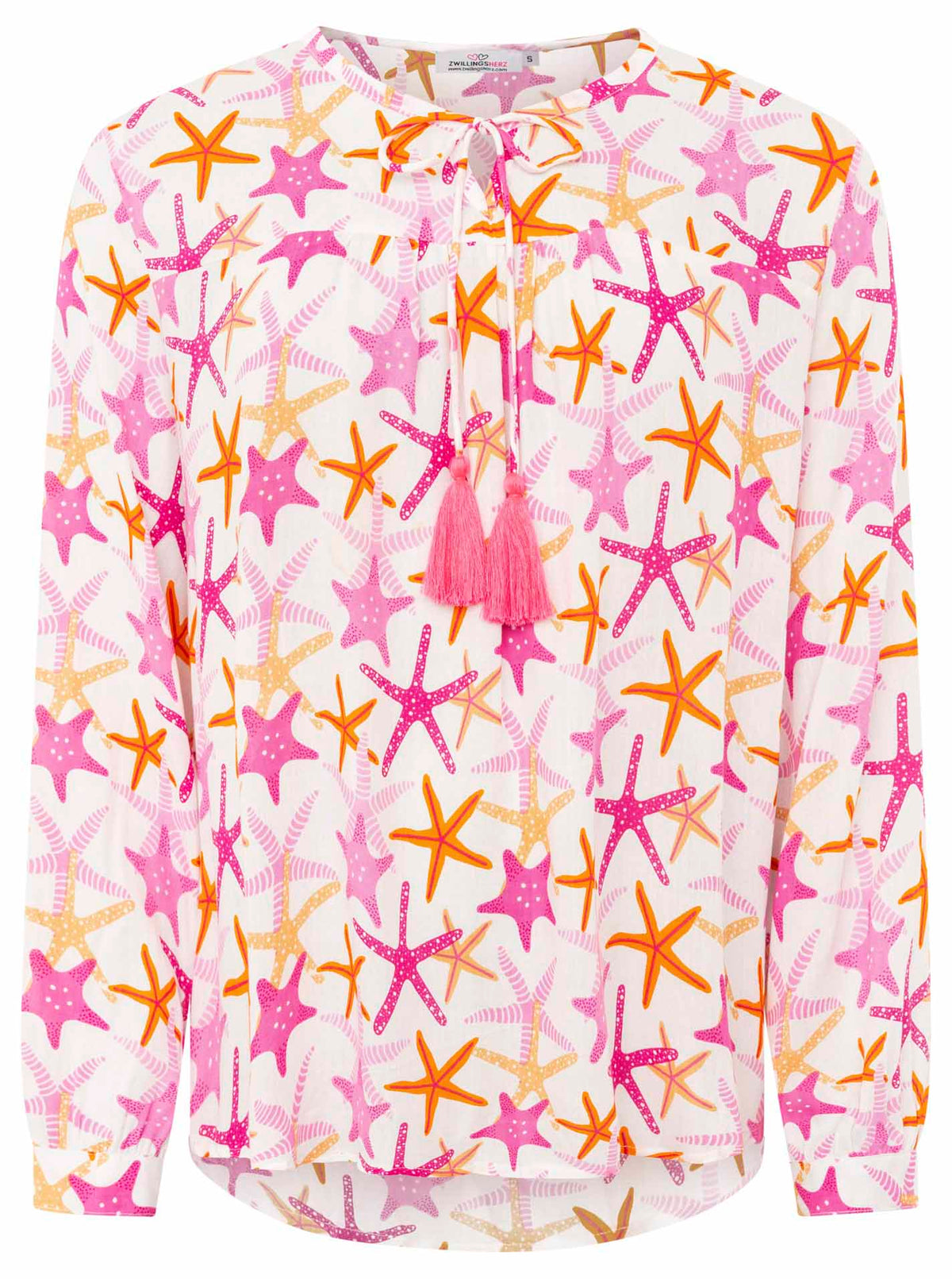 Zwillingsherz - Langarmbluse "Stunning Starfish" - Pink