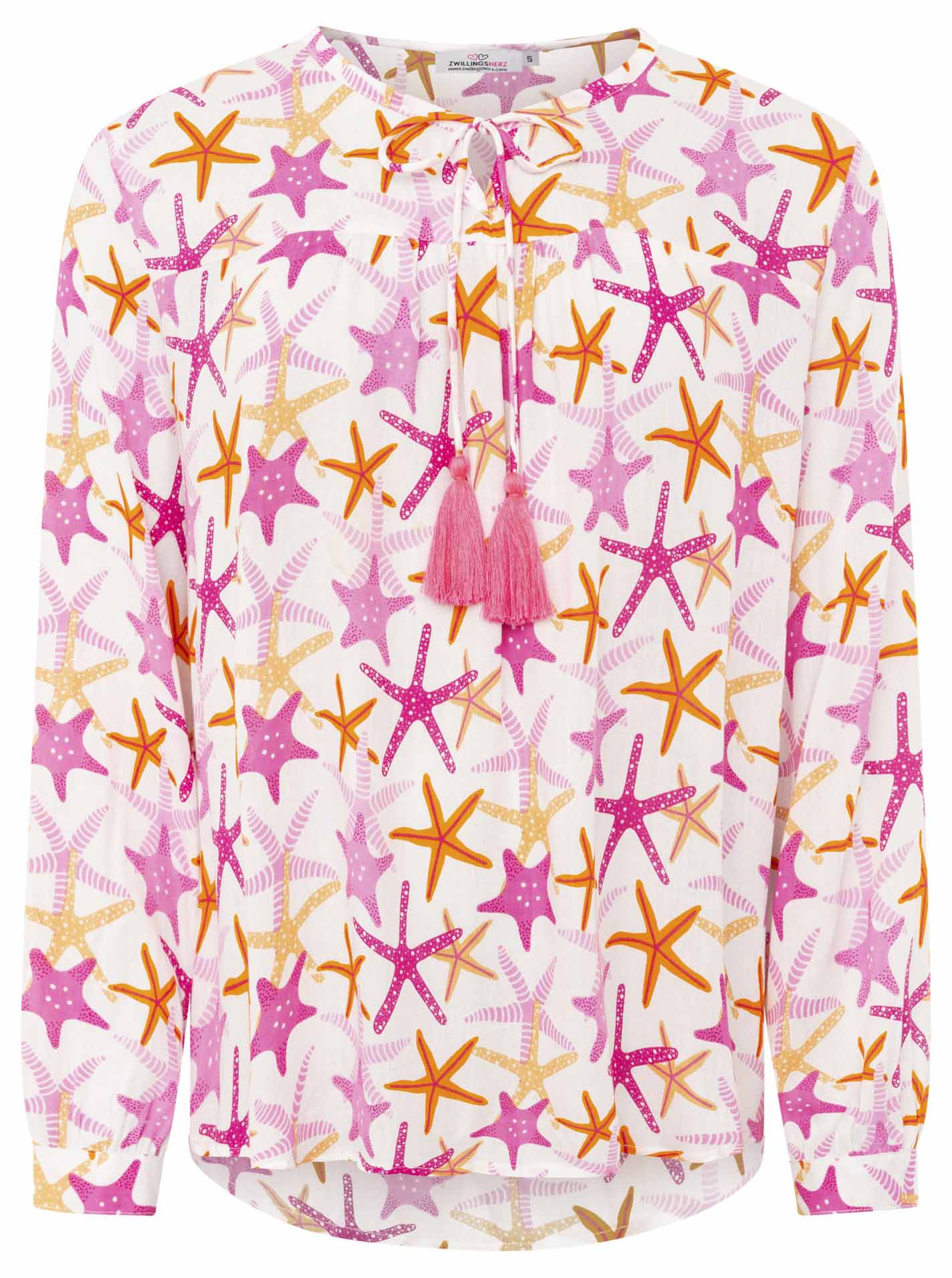 Zwillingsherz - Langarmbluse "Stunning Starfish" - Pink