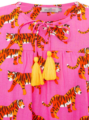 Zwillingsherz - Langarmbluse "Trendy Tiger" - Pink