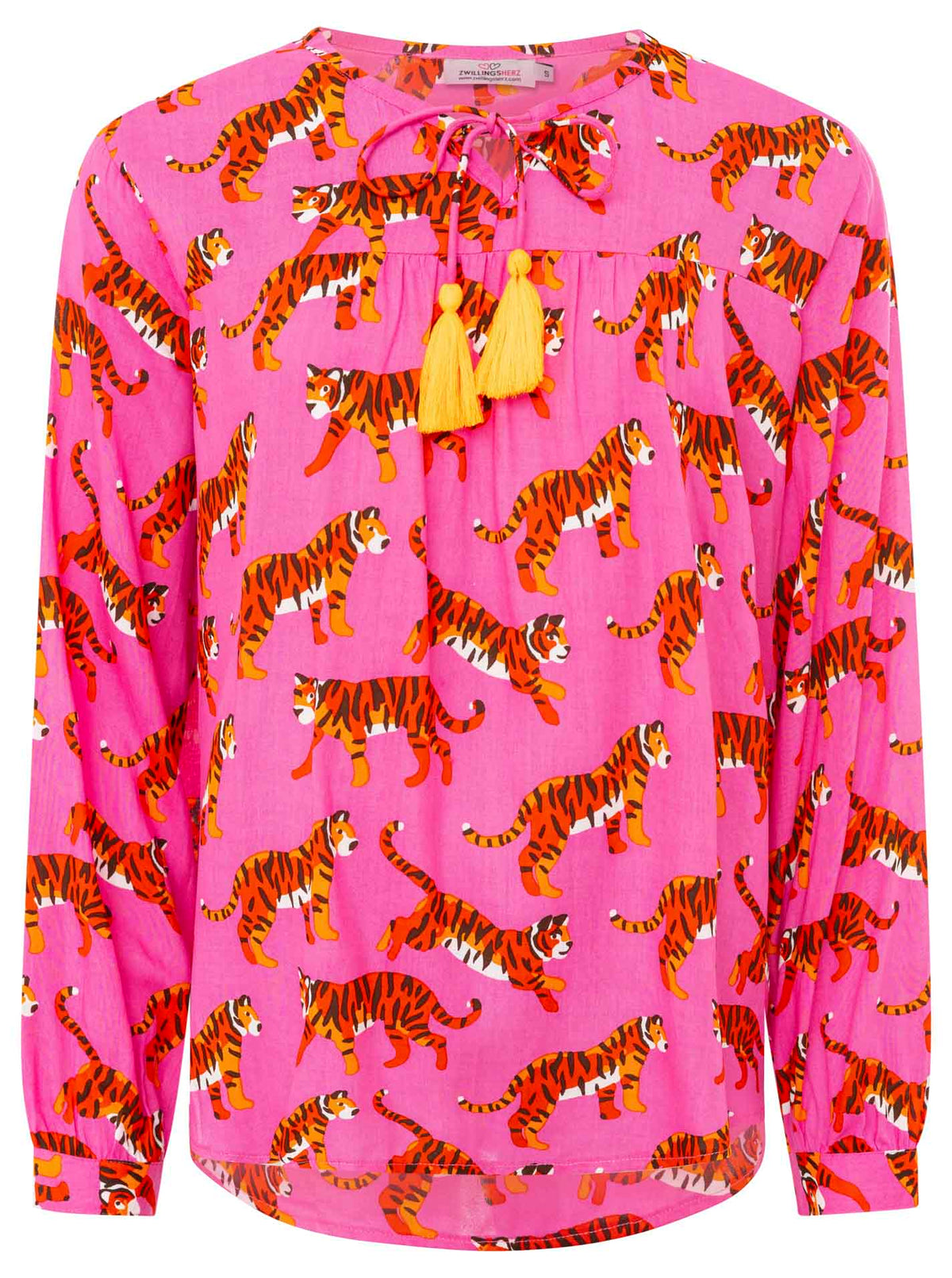 Zwillingsherz - Langarmbluse "Trendy Tiger" - Pink