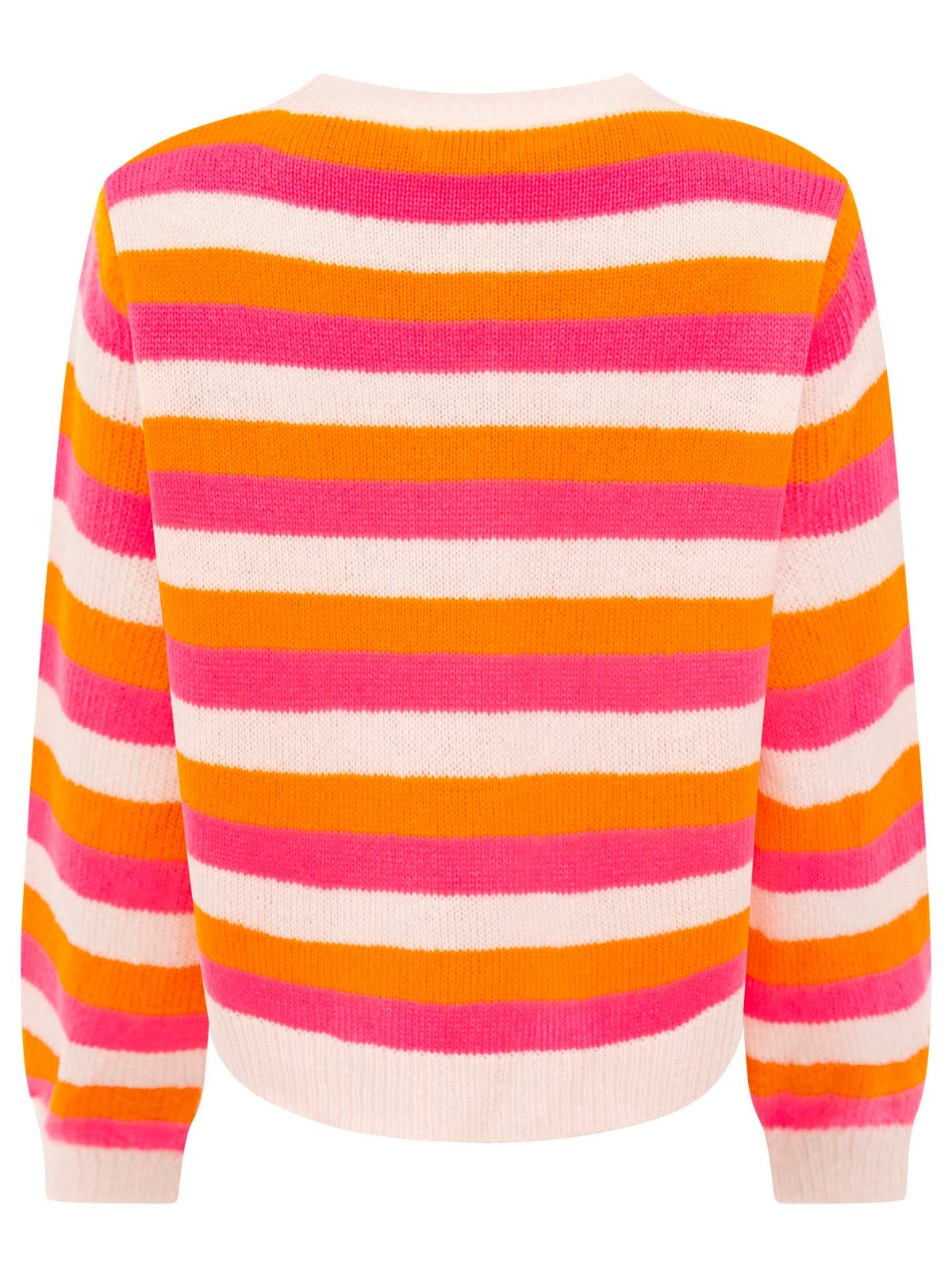 Zwillingsherz - Cardigan Wollmix "Bunte Streifen"- Pink
