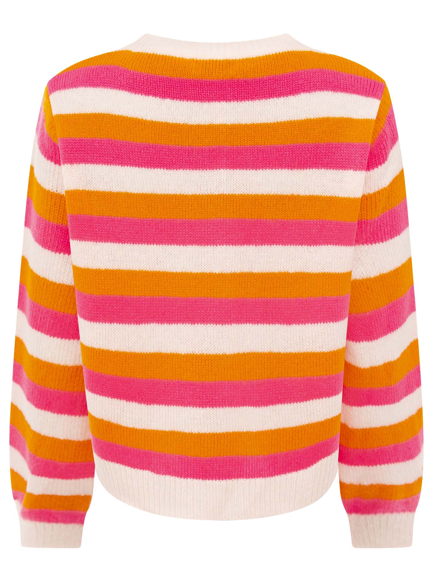 Zwillingsherz - Cardigan Wollmix "Bunte Streifen"- Pink