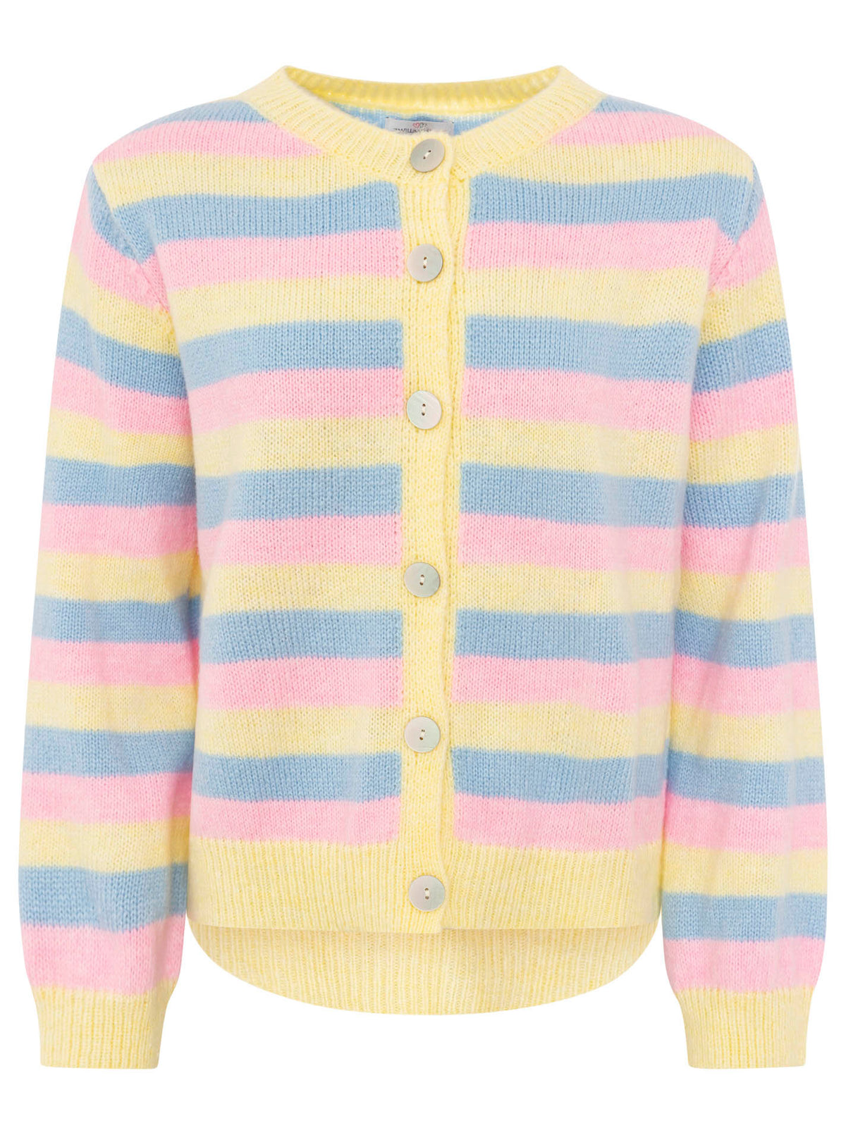 Zwillingsherz - Cardigan Wollmix "Bunte Streifen"- Mehrfarbig