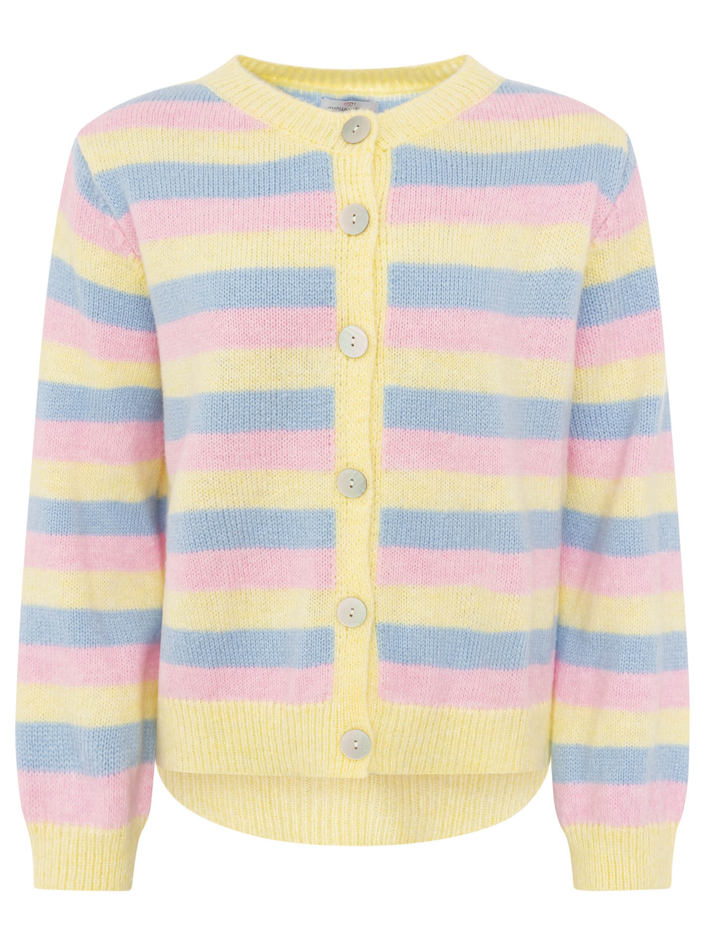 Zwillingsherz - Cardigan Wollmix "Bunte Streifen"- Mehrfarbig