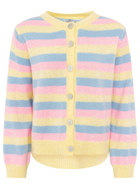 Zwillingsherz - Cardigan Wollmix "Bunte Streifen"- Mehrfarbig
