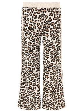 Zwillingsherz - Lounge Hose "Leo mit Kontrastbund" - Beige