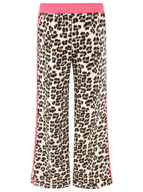 Zwillingsherz - Lounge Hose "Leo mit Kontrastbund" - Neonpink