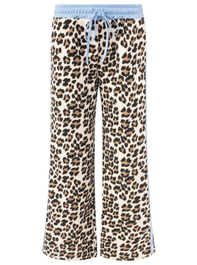 Zwillingsherz - Lounge Hose "Leo mit Kontrastbund" - Hellblau