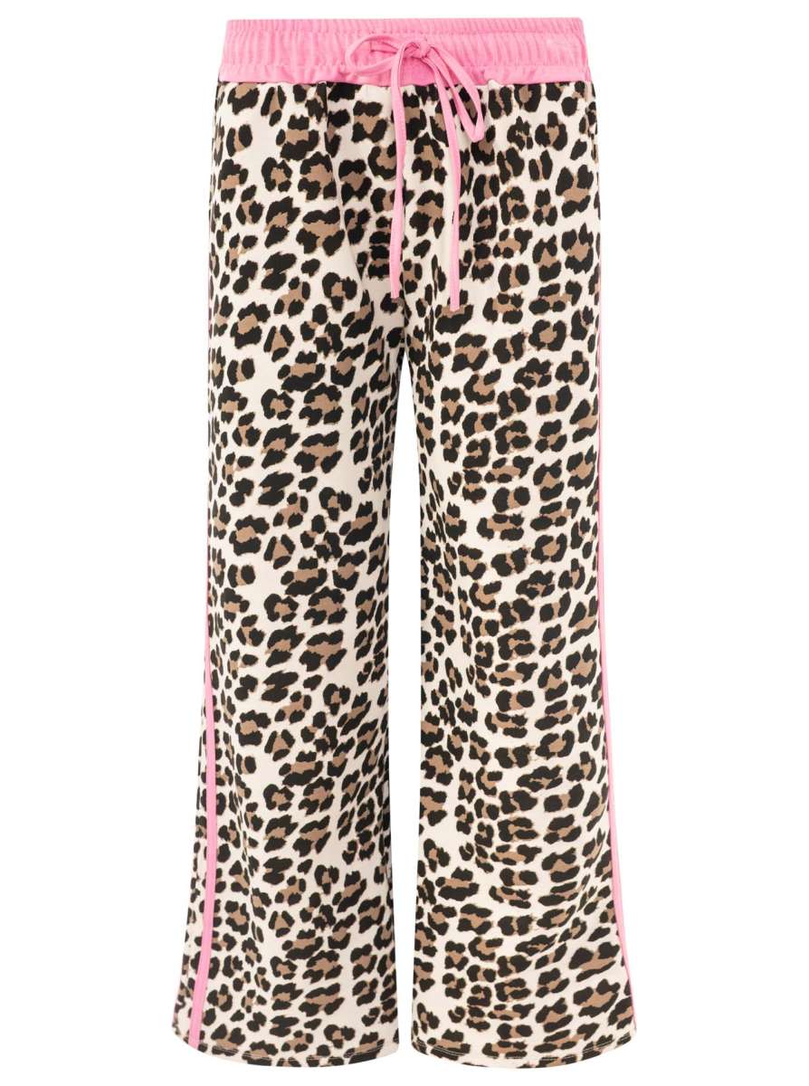 Zwillingsherz - Lounge Hose "Leo mit Kontrastbund" - Rosa