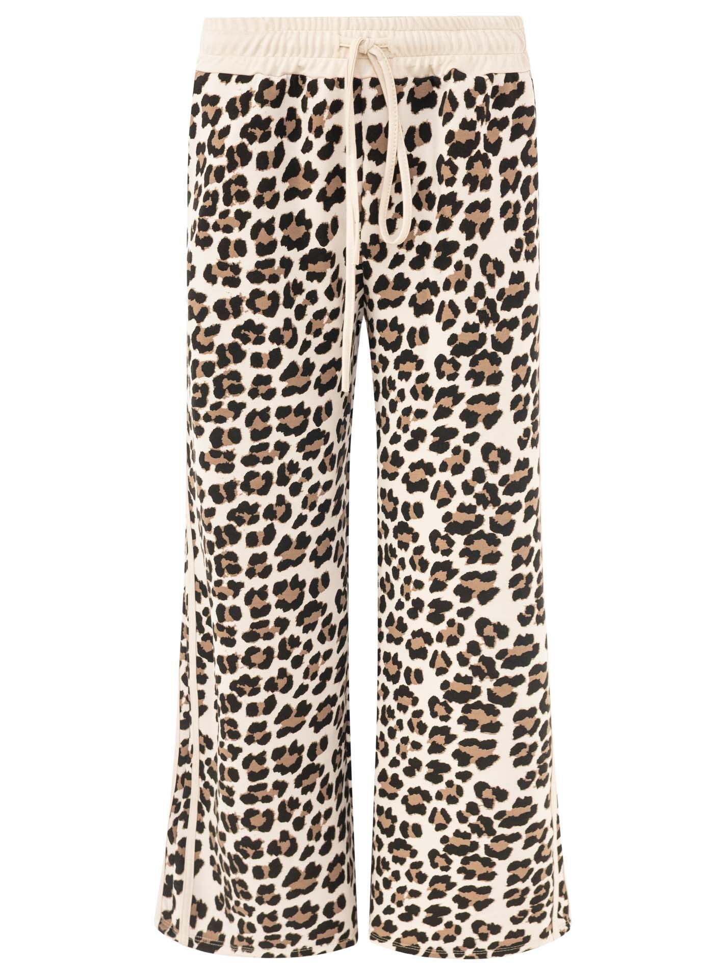 Zwillingsherz - Lounge Hose "Leo mit Kontrastbund" - Beige