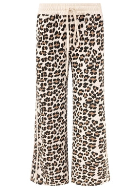 Zwillingsherz - Lounge Hose "Leo mit Kontrastbund" - Beige