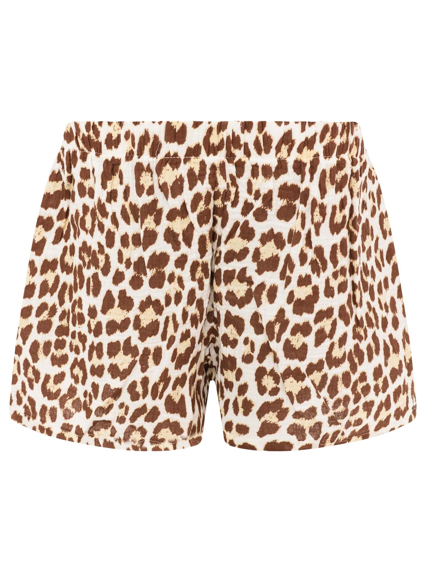 Zwillingsherz Musselin Shorts Leo - Braun