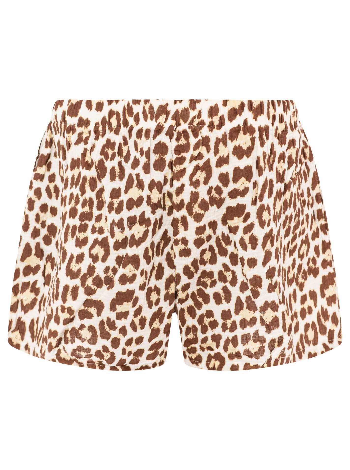 Zwillingsherz Musselin Shorts Leo - Braun