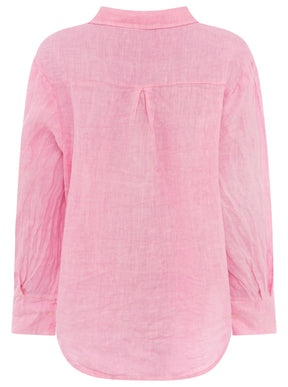 Zwillingsherz - 100% Leinen Bluse "Neon" - Rosa