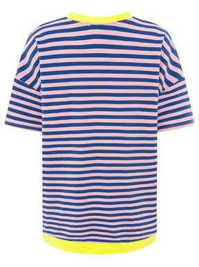 Zwillingsherz - Oversize Shirt "Neon Streifen" - Blau