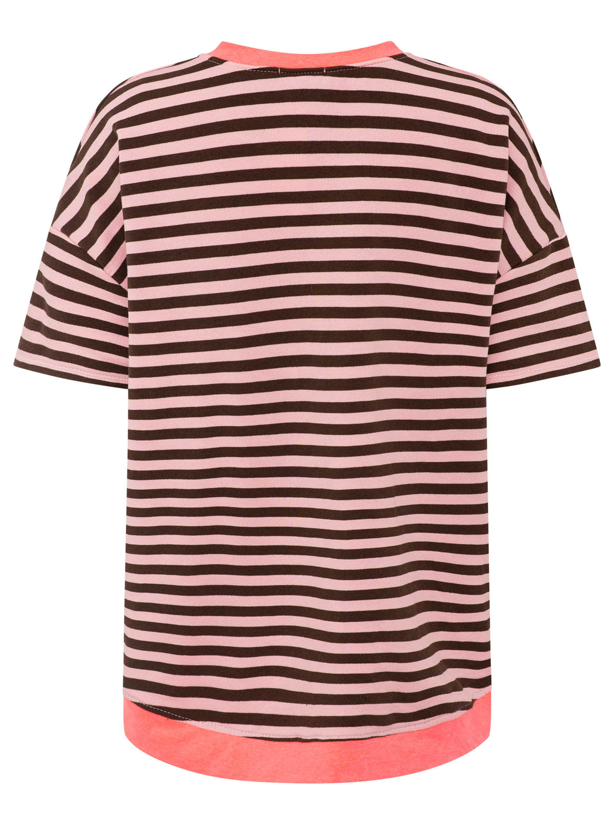 Zwillingsherz - Oversize Shirt "Neon Streifen" - Braun