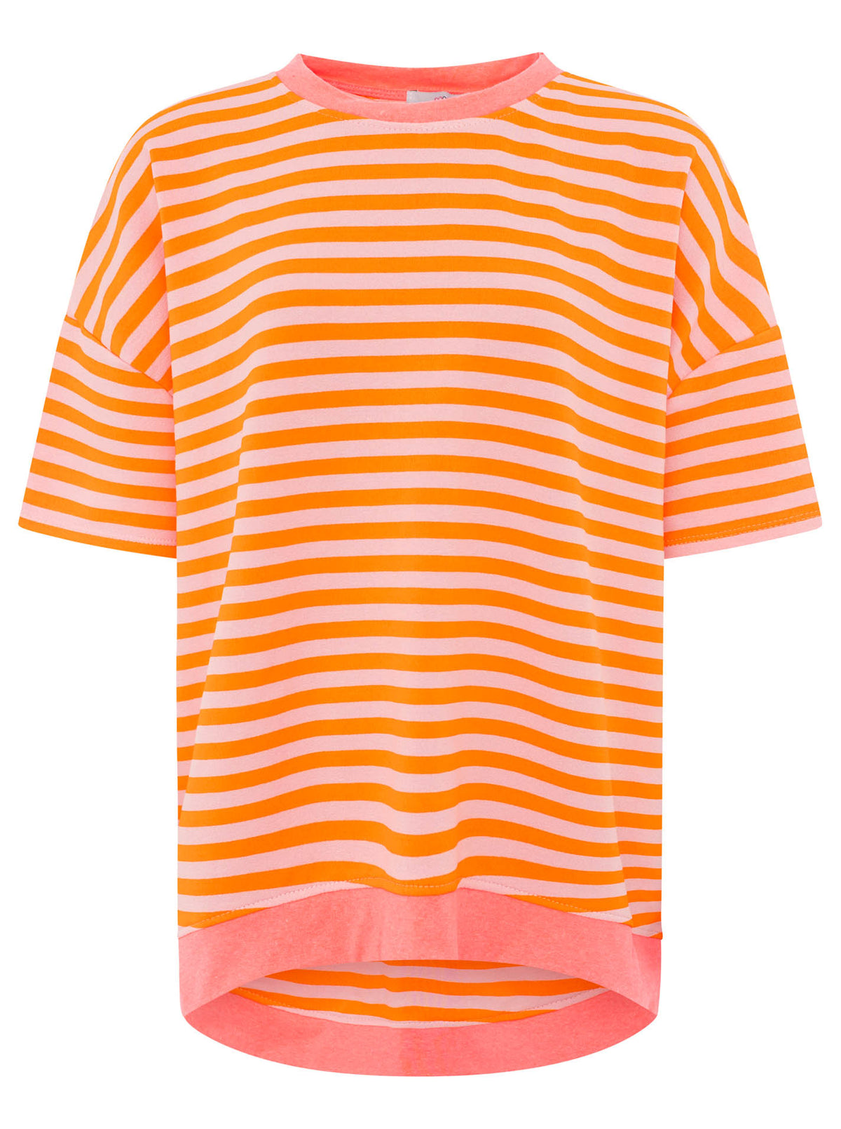 Zwillingsherz - Oversize Shirt "Neon Streifen" - Orange