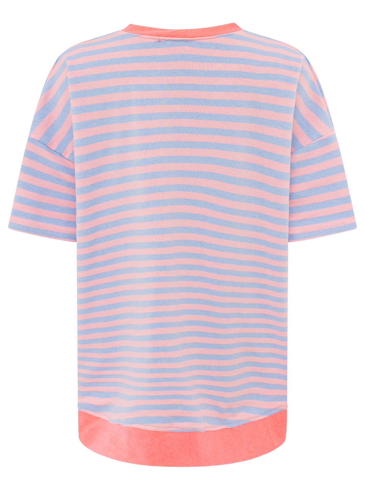 Zwillingsherz - Oversize Shirt "Neon Streifen" - Hellblau