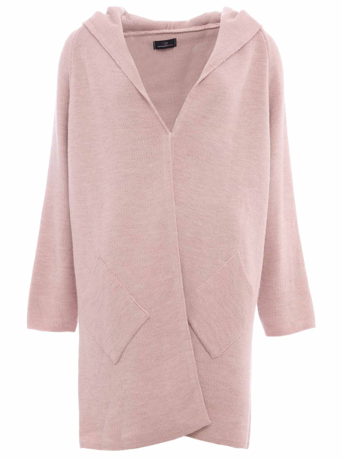 Zwillingsherz - Weicher Grobstrick Cardigan mit Wolle - Pink