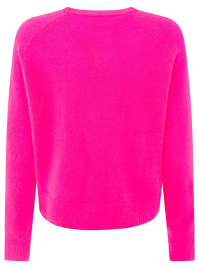 Zwillingsherz 100% Kaschmir / Cashmere Pullover - Neonpink