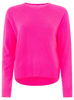 Zwillingsherz 100% Kaschmir / Cashmere Pullover - Neonpink