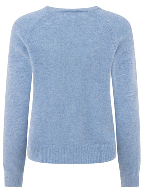 Zwillingsherz 100% Kaschmir Pullover - Jeansblau