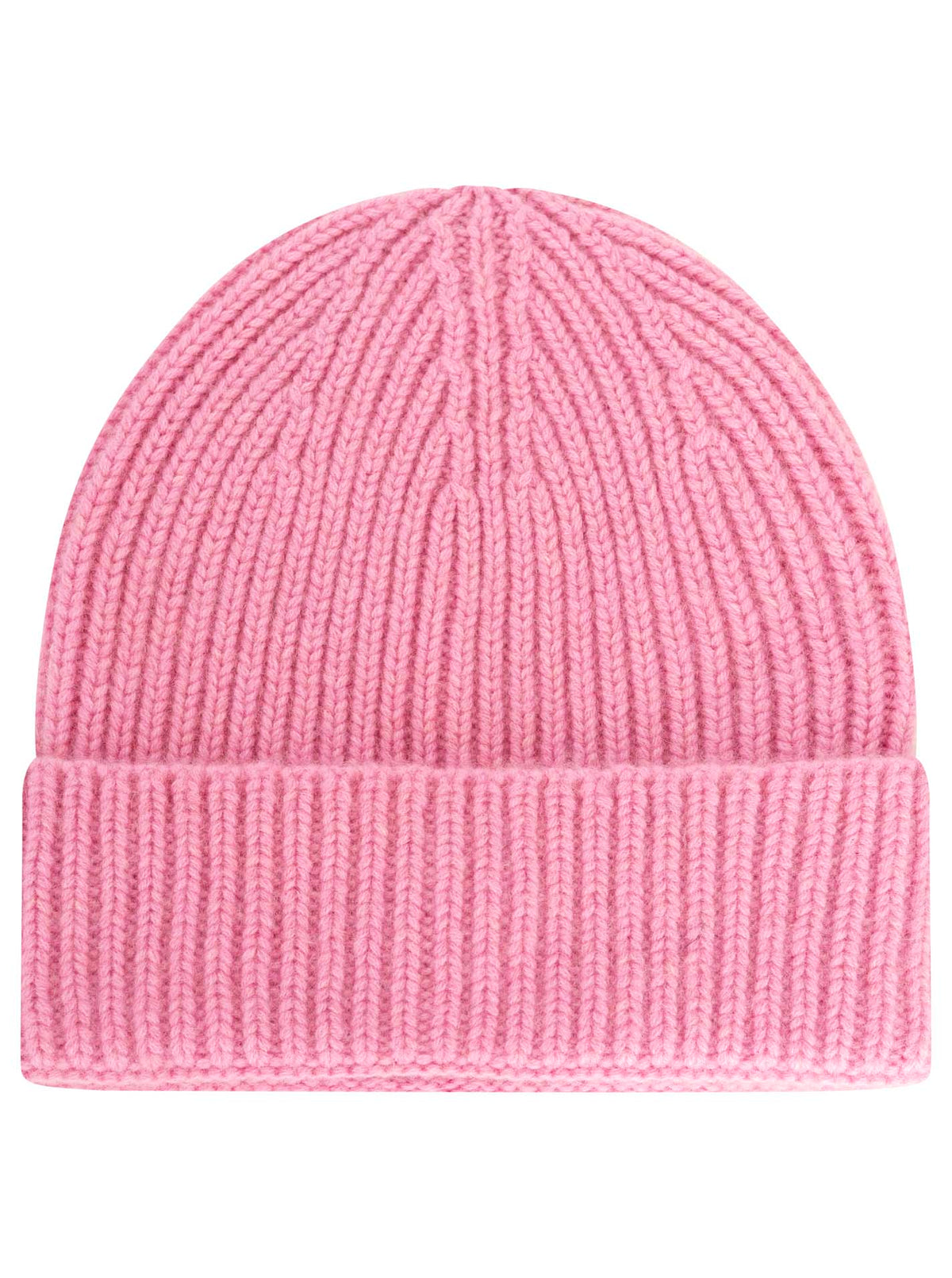 100% Kaschmir Grobstrickmütze Chunky Rosa