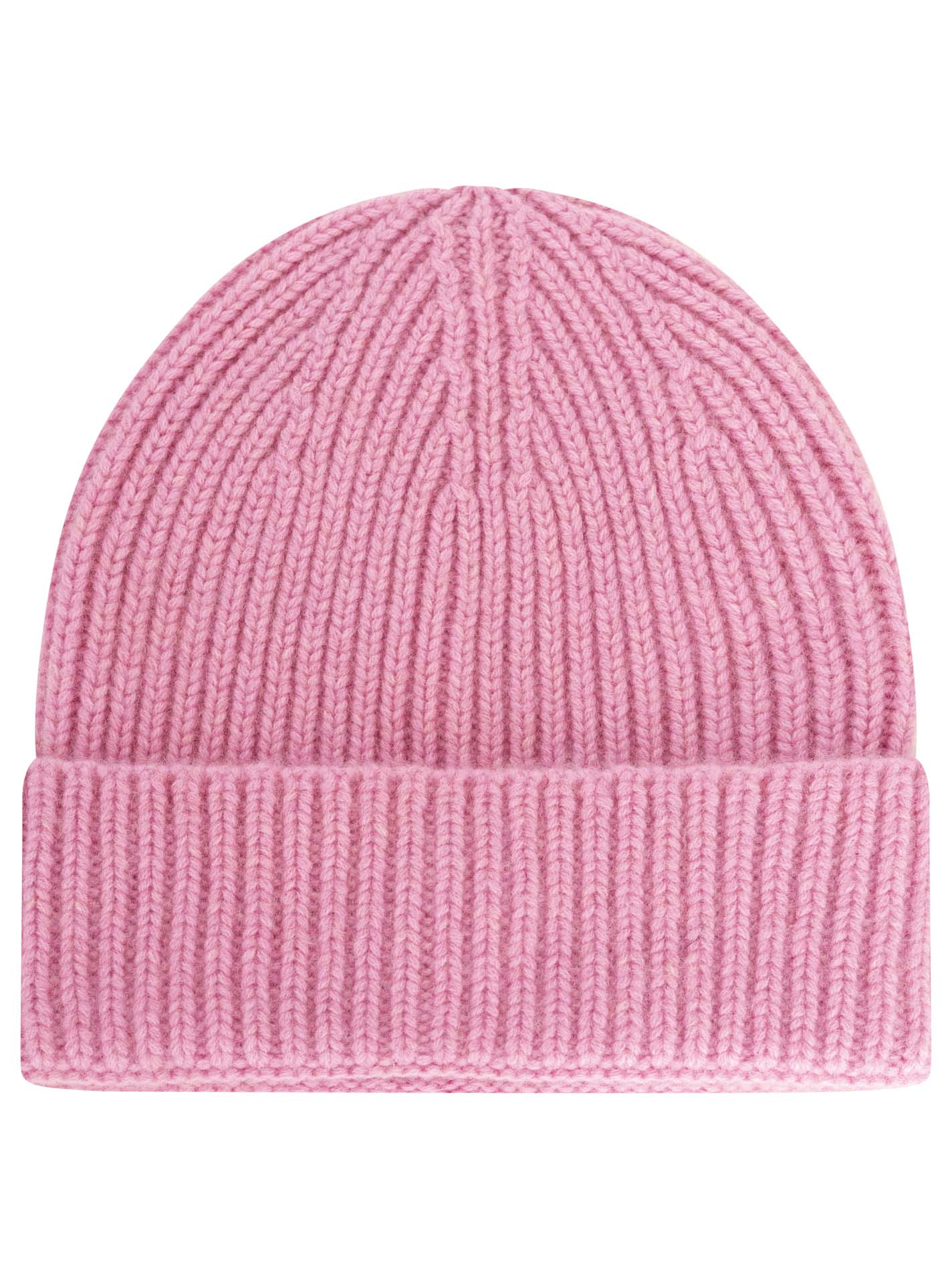 100% Kaschmir Grobstrickmütze Chunky Rosa