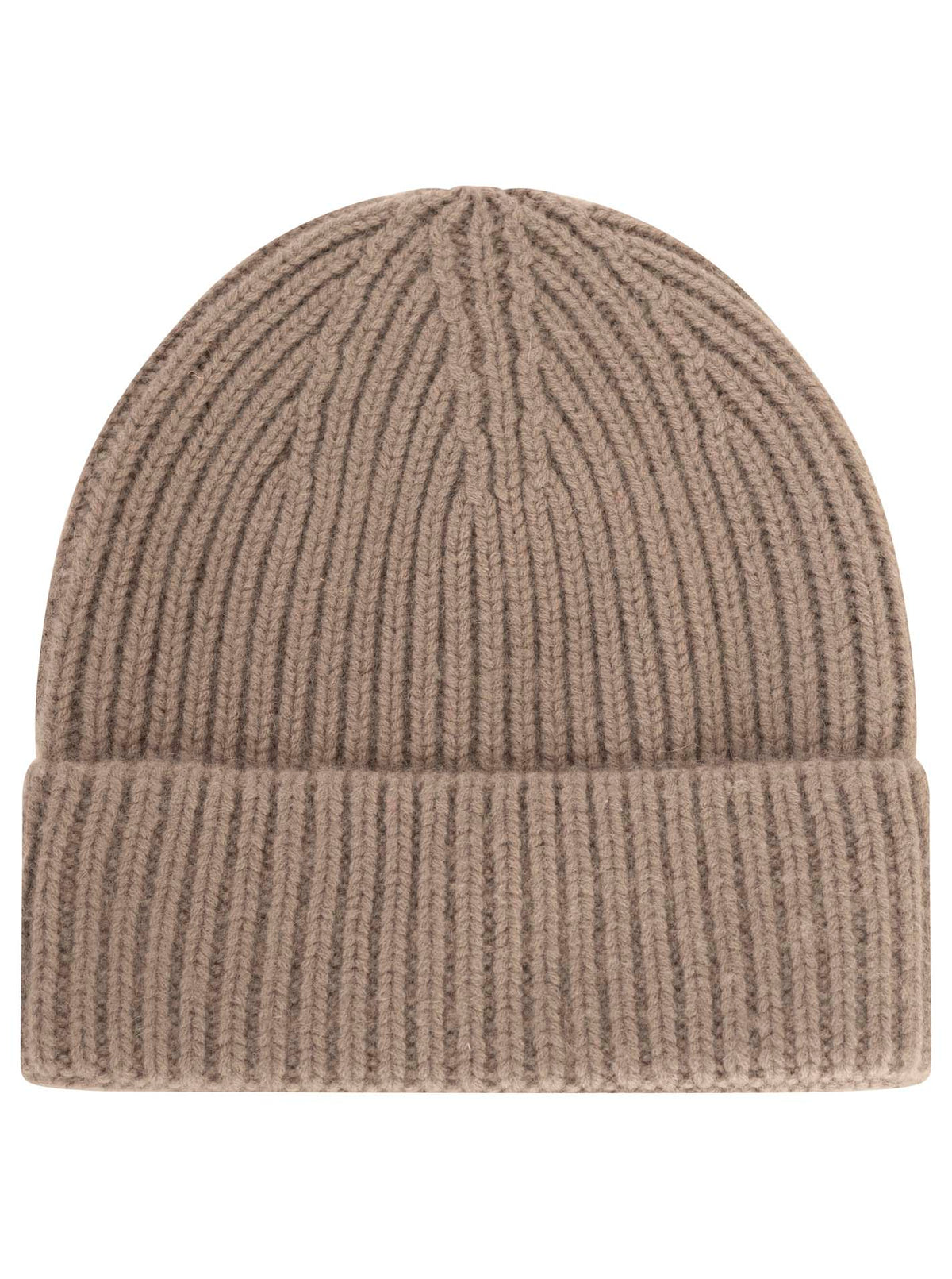 100% Kaschmir Grobstrickmütze Chunky Taupe
