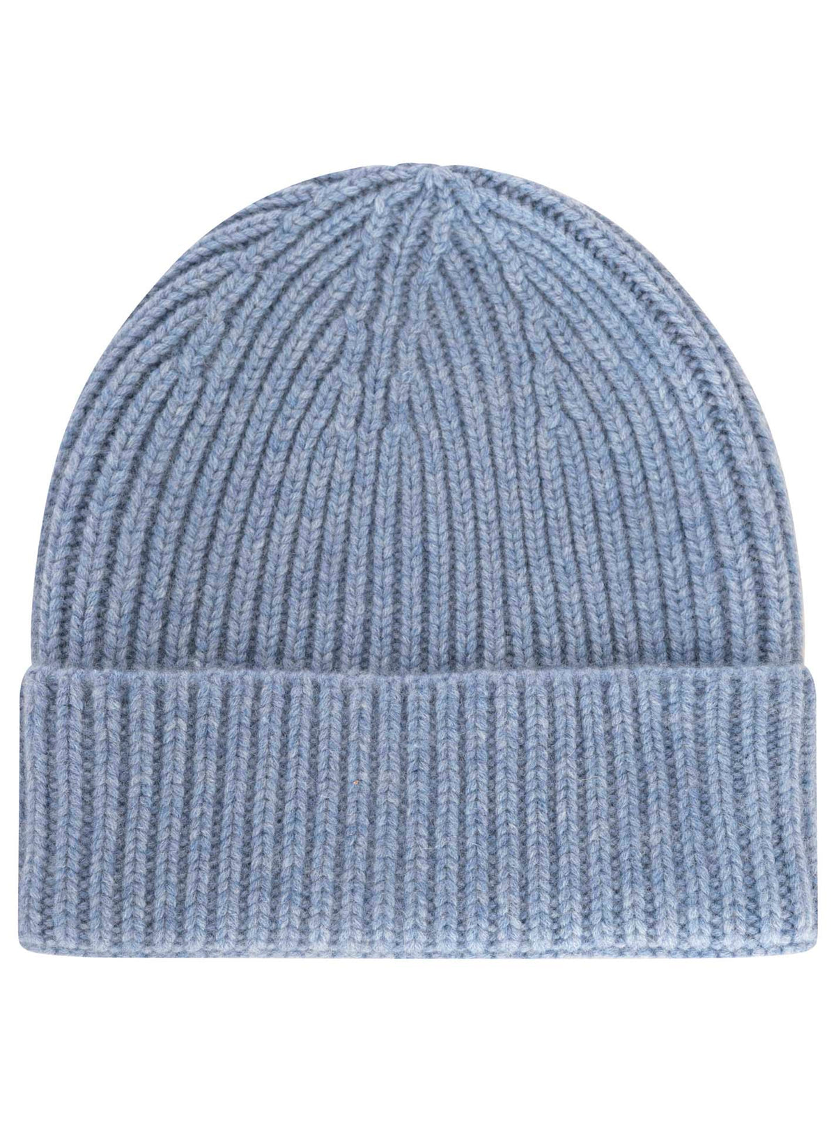 100% Kaschmir Grobstrickmütze Chunky Jeansblau