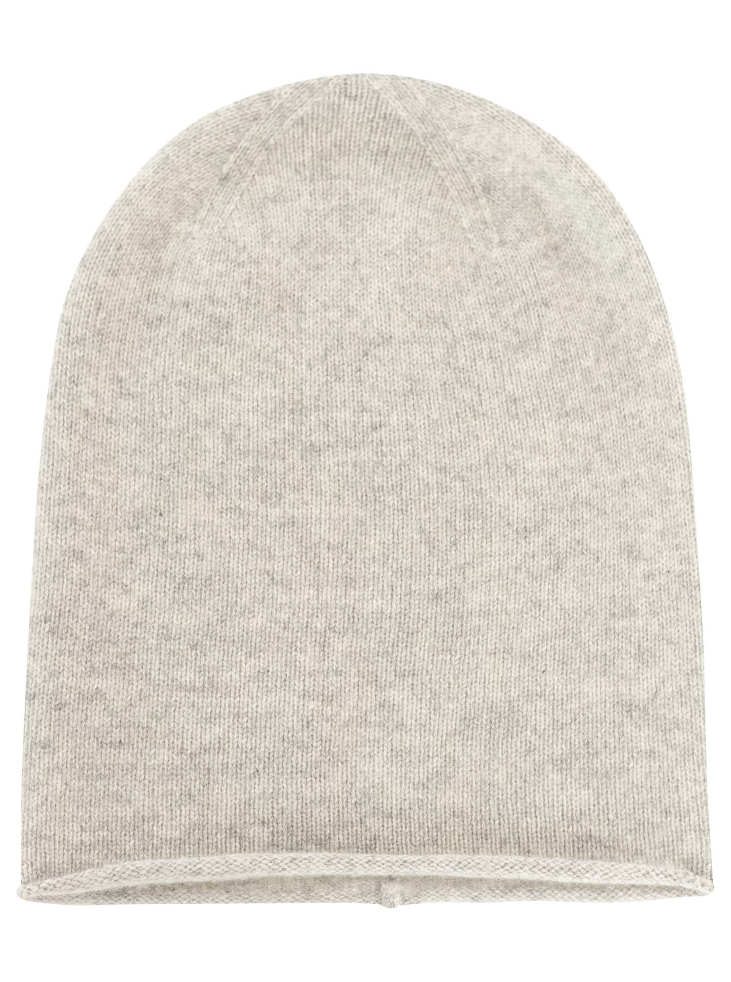 100% Kaschmir Beanie Hellgrau